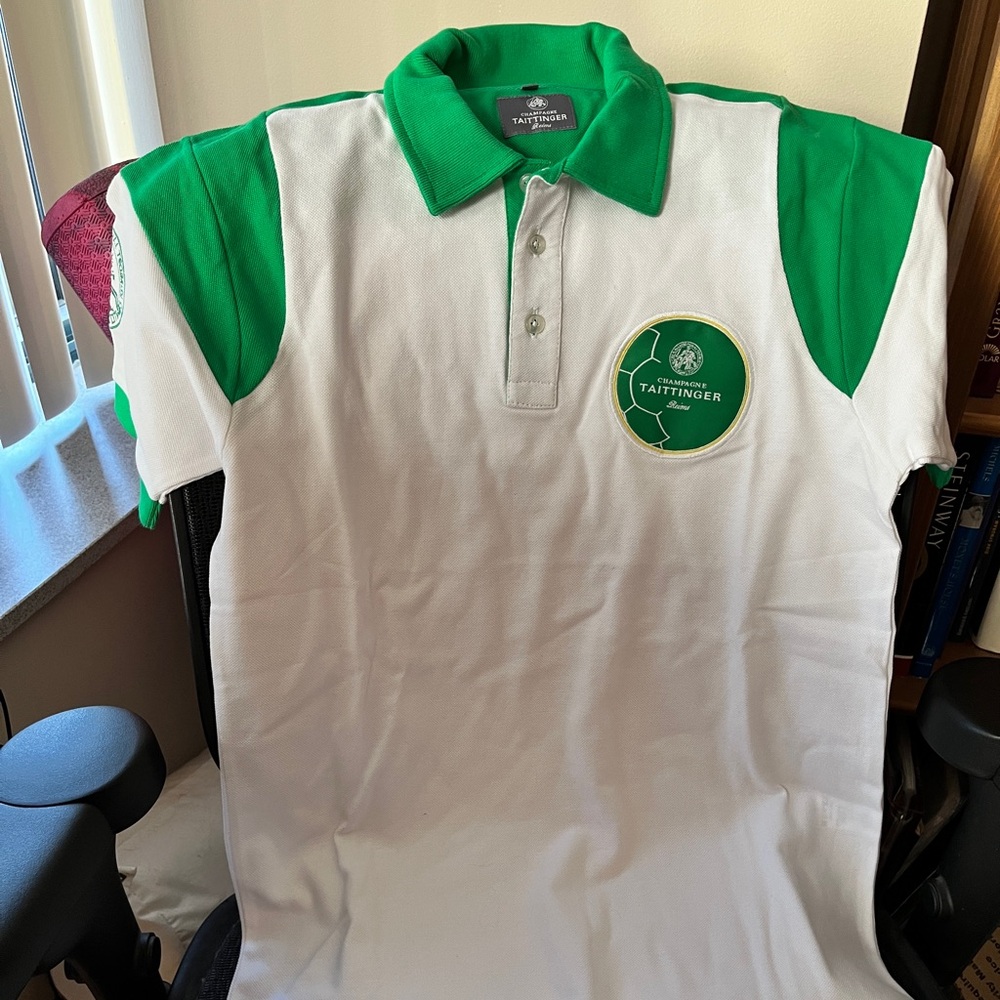 Taittinger Jersey Soccer Shirt-Rare! Famous Champagne House Logo on Chest/back.
